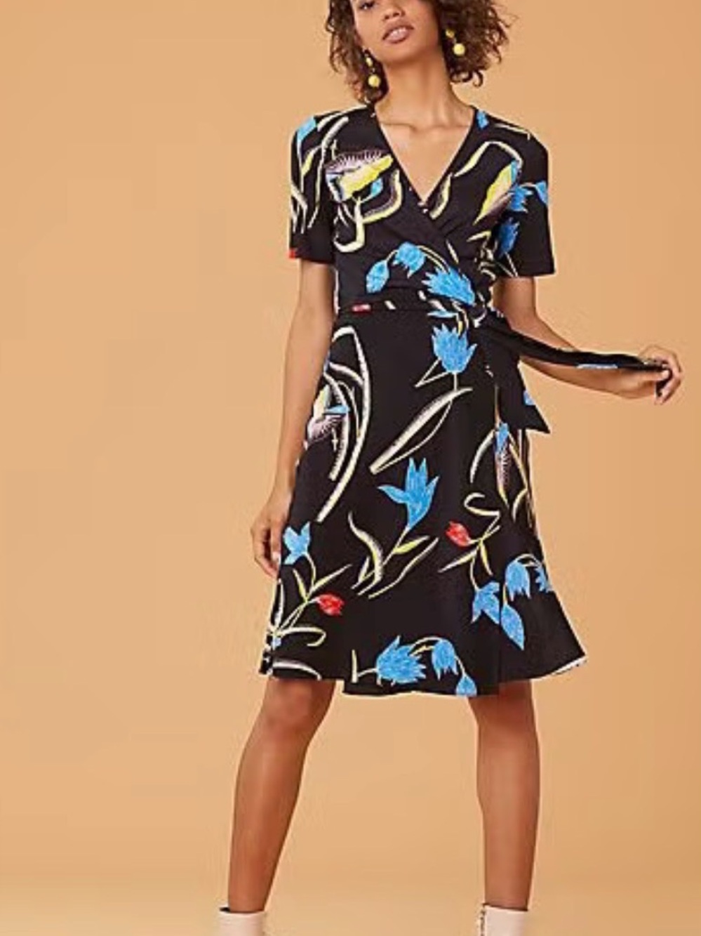 Diane von furstenberg women’s‎ 4 100% silk true wrap dress floral capsule